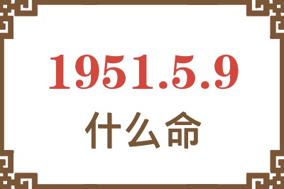 1951年5月9日出生是什么命？