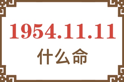 1954年11月11日出生是什么命？