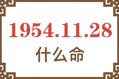 1954年11月28日出生是什么命？