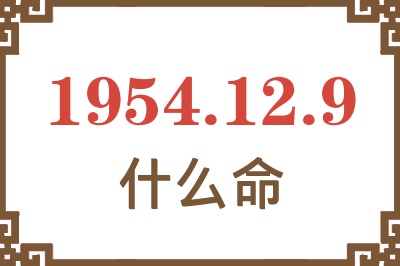 1954年12月9日出生是什么命？