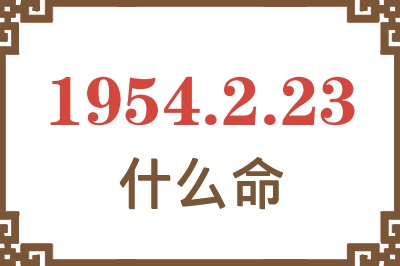 1954年2月23日出生是什么命？