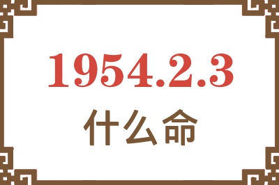 1954年2月3日出生是什么命？