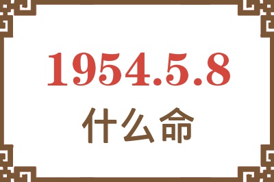 1954年5月8日出生是什么命？