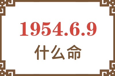 1954年6月9日出生是什么命？