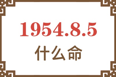 1954年8月5日出生是什么命？