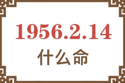 1956年2月14日出生是什么命？