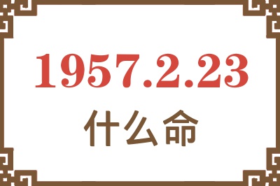 1957年2月23日出生是什么命？