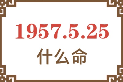 1957年5月25日出生是什么命？