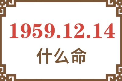 1959年12月14日出生是什么命？