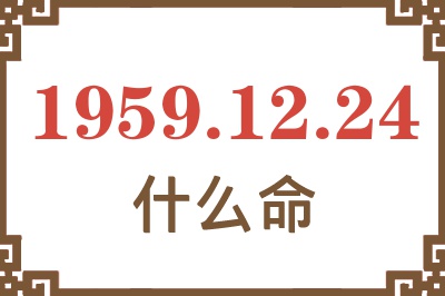 1959年12月24日出生是什么命？