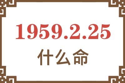 1959年2月25日出生是什么命？