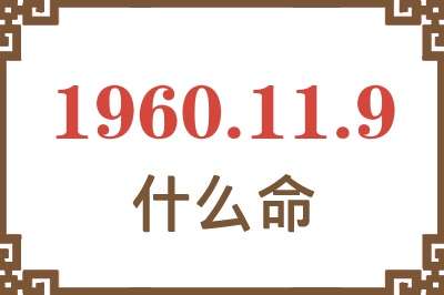 1960年11月9日出生是什么命？