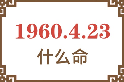 1960年4月23日出生是什么命？