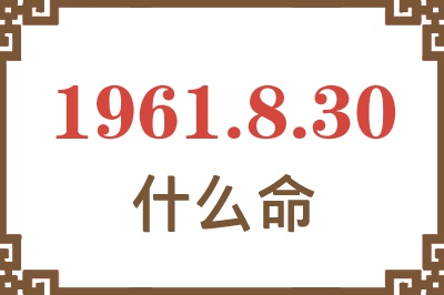 1961年8月30日出生是什么命？