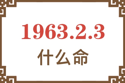 1963年2月3日出生是什么命? 1963年2月3日出生是什么命?