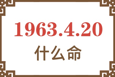 1963年4月20日出生是什么命? 1963年4月20日出生是什么命?