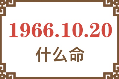 1966年10月20日出生是什么命？