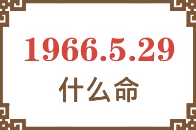 1966年5月29日出生是什么命？