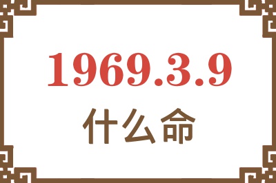 1969年3月9日出生是什么命？