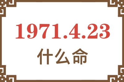 1971年4月23日出生是什么命？