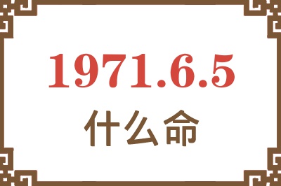 1971年6月5日出生是什么命？