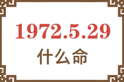 1972年5月29日出生是什么命？