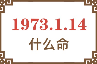 1973年1月14日出生是什么命？