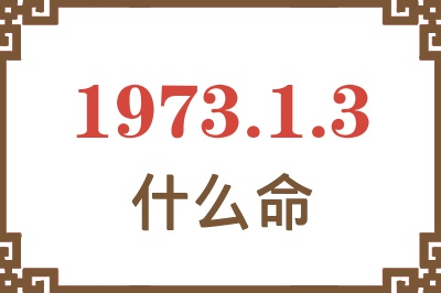 1973年1月3日出生是什么命？