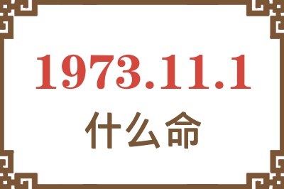 1973年11月1日出生是什么命？