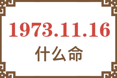 1973年11月16日出生是什么命？