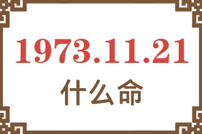 1973年11月21日出生是什么命？