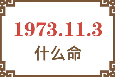 1973年11月3日出生是什么命？