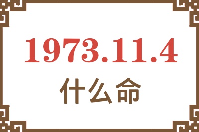 1973年11月4日出生是什么命？