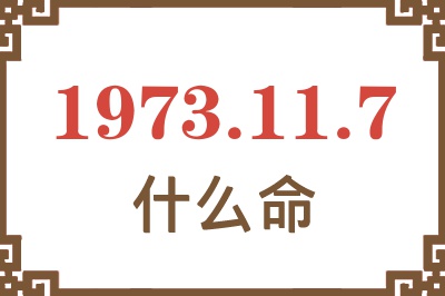 1973年11月7日出生是什么命？