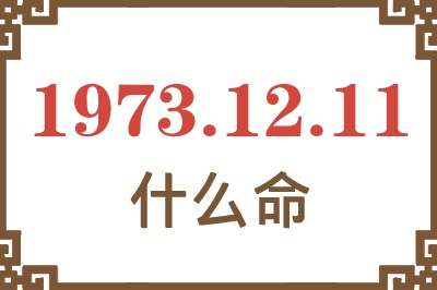 1973年12月11日出生是什么命？