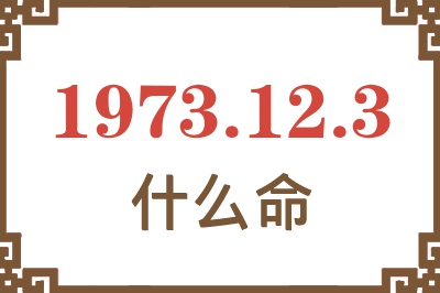 1973年12月3日出生是什么命？