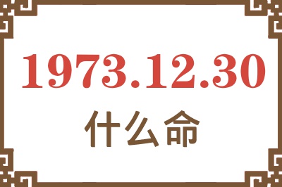 1973年12月30日出生是什么命？