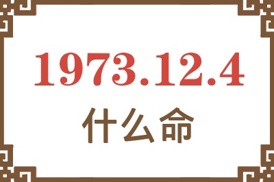 1973年12月4日出生是什么命？