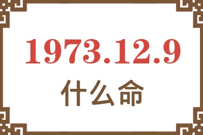 1973年12月9日出生是什么命？