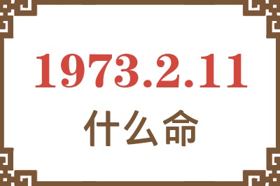 1973年2月11日出生是什么命？