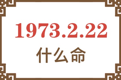 1973年2月22日出生是什么命？