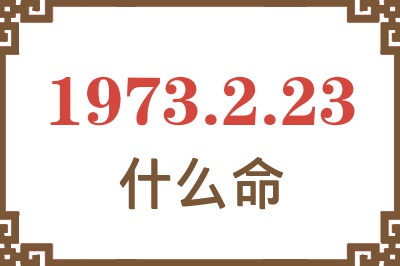 1973年2月23日出生是什么命？