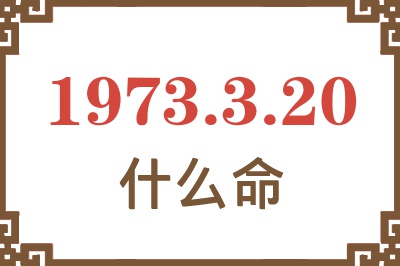 1973年3月20日出生是什么命？