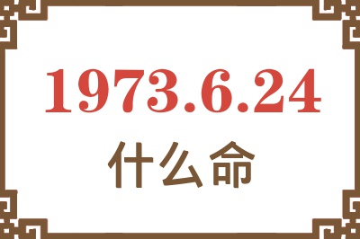 1973年6月24日出生是什么命？