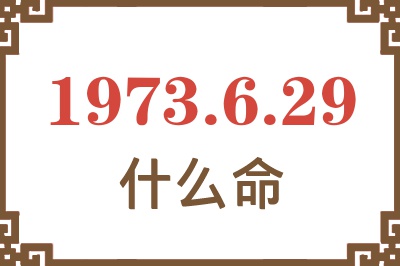 1973年6月29日出生是什么命？