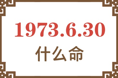 1973年6月30日出生是什么命？