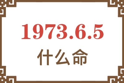 1973年6月5日出生是什么命？