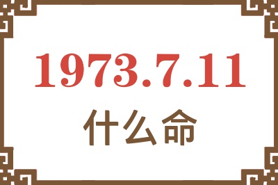 1973年7月11日出生是什么命？