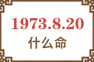 1973年8月20日出生是什么命？