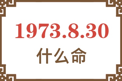 1973年8月30日出生是什么命？